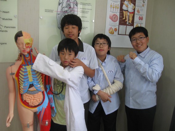 Playing doctor with my students...